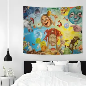 Psychedelic Art Tapestry,  Aesthetic Wall Hanging Decor, Polyester Tapestry for Bedroom Home Study Room Office Decor