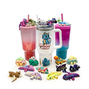 Dino Sip Sidekicks – 3D Printed Dinosaur Straw Toppers for Tumblers | Cute Prehistoric Straw Buddy Accessories