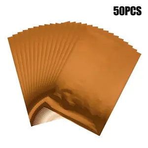 Toner Reactive Foil 50 Sheets 20×29cm or 1 Roll 19.3×5m Holographic Heat Transfer Foil for Laser Printer Laminator DIY Craft
