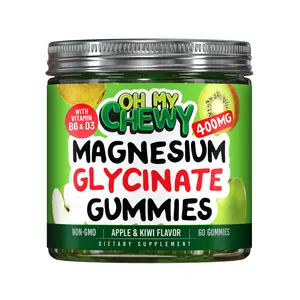 Center-Filled Magnesium Glycinate Gummies 400mg – High-Absorption  – Vegan, Pectin-Based, Non-GMO Healthcare Dietary outdoorfun Multivitamin For Stress Supplement