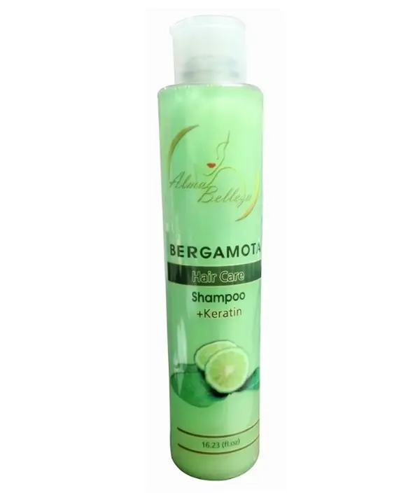 Alma Belleza Bergamot Formula Strengthening Shampoo with Keratin for Hair Growth, Nourishing Oil-Control Haircare Cleanser, Liquid Formula for Any Hair Types