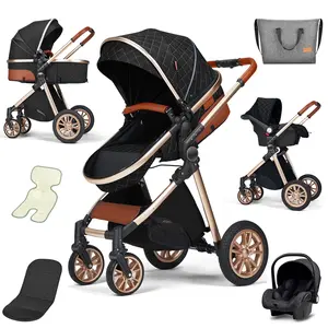 (No base)3-in-1 Convertible Baby Stroller with Bassinet Mode - Foldable Infant Stroller - Toddler Parm with Reversible carriage Seat Adjustable Bassinet