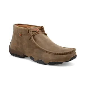 Twisted X Mens The Original Driving Moc Bomber Leather Chukka Boots