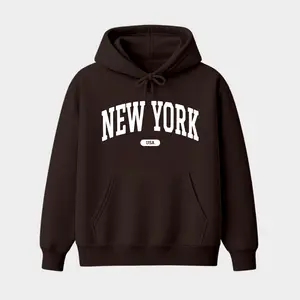 New York Hoodie, USA Collegiate Graphic Pullover, One Sided Print Unisex Hoodie, Casual Streetwear Apparel