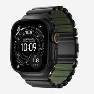 Stylish Men's Wearable Magnetic Stratos Band - 49mm, Black Titanium, Forest FKM, Men's Accessories, Fashion Watch Accessory