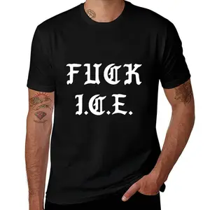 SummitRush 100% Cotton Trendy Casual T - Shirt With Inspirational "FUCK ICE" Quote Print For American Women Golf Gift T-Shirt For Men And Women S-5XL