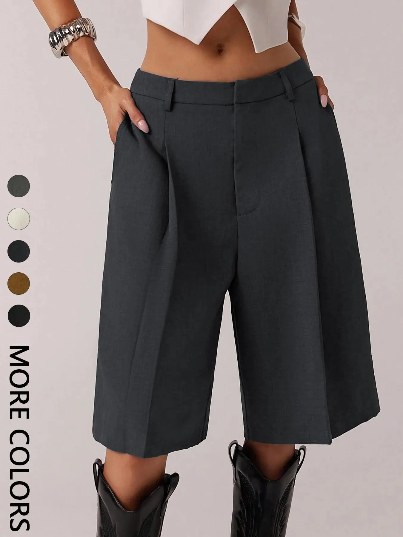 Women's Minimalist Casual Solid Color Fitted Pants, Comfortable and Aesthetic Stylish Trousers, Perfect for Daily Wear, Ladies Fashion Essential, Everyday, Casual Style Bottoms