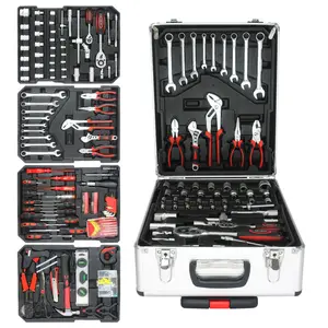 899pcs Home Repair Tool Set Kit, Toolbox Storage Case with 4 Drawers, General Household Tool Kit with Rolling Tool Box, Tool Set Kit for Maintenance, Garden, Homeowner, Handyman -Silver    RR
