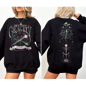 Wicked Defying Gravity Sweatshirt, Pink And Green Changed For Good Crewneck, Wicked The Musical Shirt 2 Sides, Broomstick Magic Wand Movie Fan Hoodie, Unisex Sweater Pullover Tee