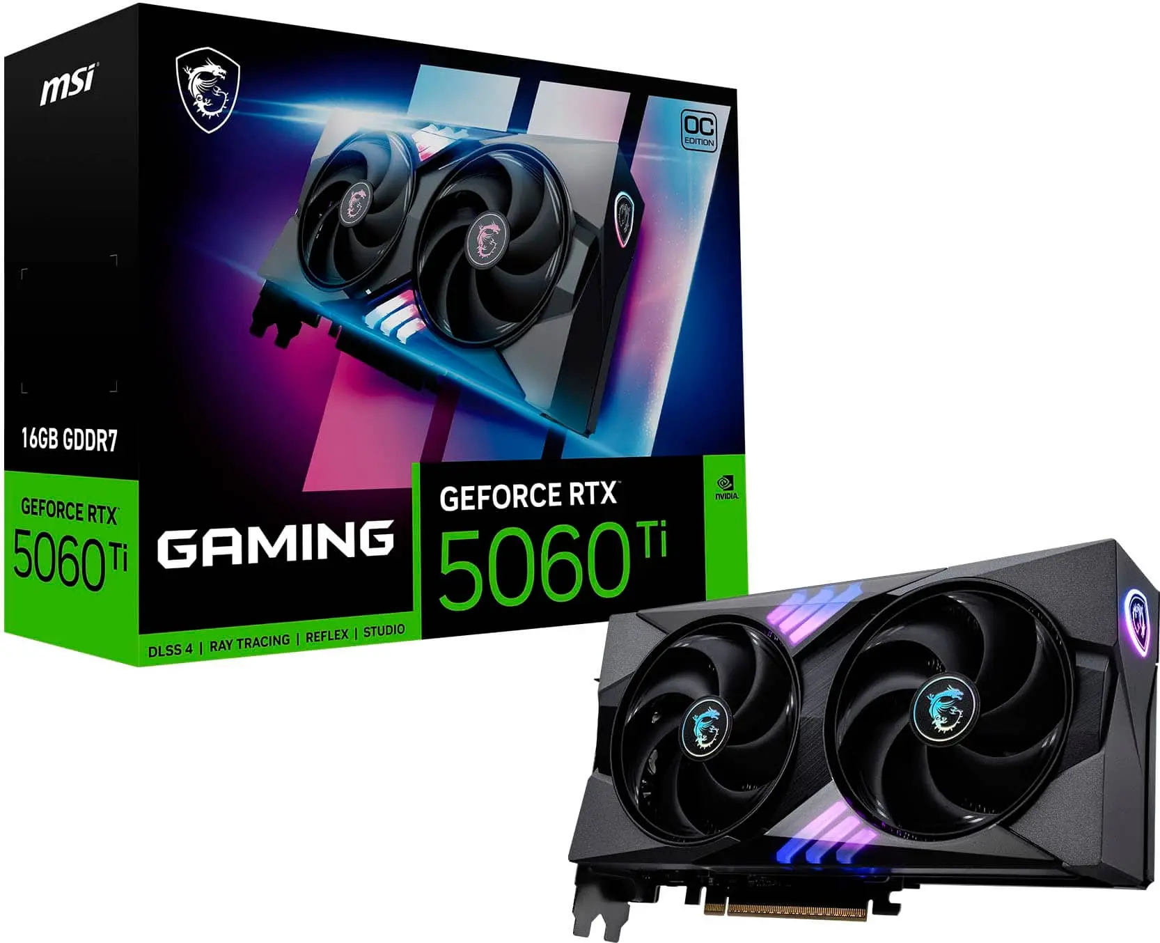 NVIDIA GeForce RTX 5060 Ti 16G GAMING OC 16GB GDDR7 PCI Express Gen 5 Graphics Card