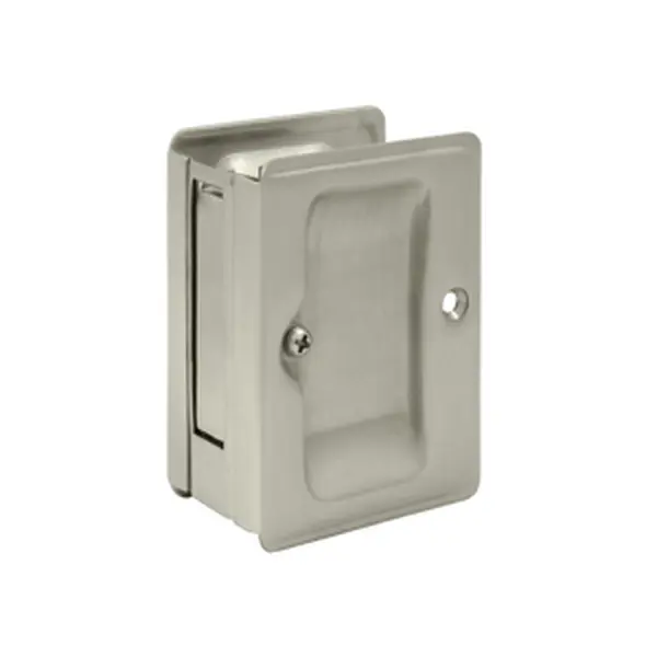 212 MAIN Solid Brass Passage Lock - Heavy-Duty Adjustable Pocket Lock for Motorcycle Owners, 3.25x2.25in Antitheft Device, Satin Nickel Finish, 1-Year Finish Warranty, Corrosion-Proof, Weather-Proof, Packed with Mounting Hardware