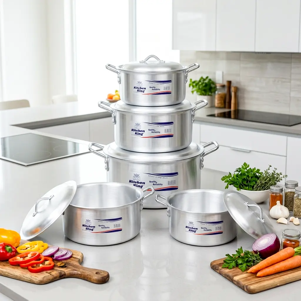 Kitchen King Cookware - Pride Casseroles Set 7,8,9,10,11″ Inches 10 Pcs Value Pack Cooking Pots Kitchen King Cookware - Pride Casseroles Set 7,8,9,10,11″ Inches 10 Pcs Value Pack Cooking Pots