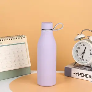 500ML Stainless Steel Insulated Vacuum Flask, Portable Water Bottle with Handle, Outdoor Sports Cup, Drinking Cup for Home Office School, Stainless Steel Thermos, Insulated Drinkware