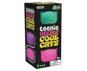 Schylling Teenie Cool Cat - Sensory Fidget Toy - 3 Mini Groovy Globs in Assorted Colors - Ages 3 to Adult (Pack of 1)