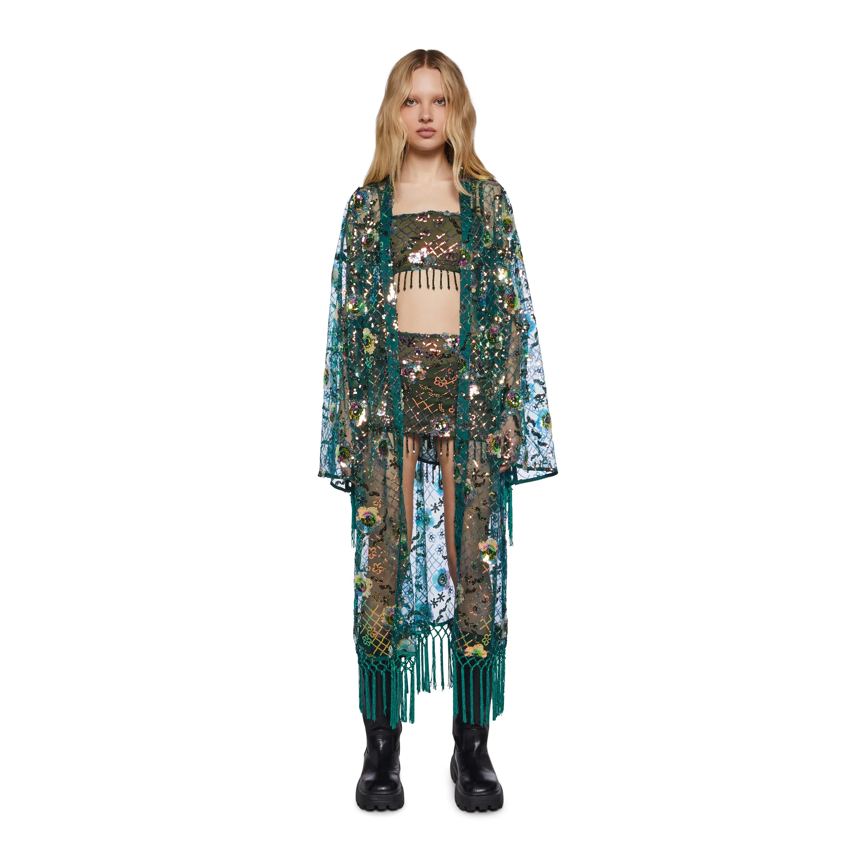 Fluorescent Eden Sequin Duster
