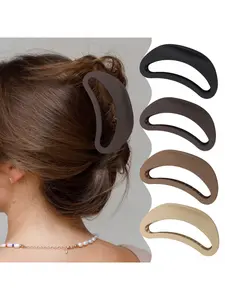 4Pcs Silicone Flexible Hair Claw Clips for Women Soft Bump Proof Design for Large Bendable Cozy Hair Clip For Thin/Thick/Curly Hair Unsnappable Flexible Non-Slip Rectangle,Hair Accessories for Girls, Hair Bun Accessories