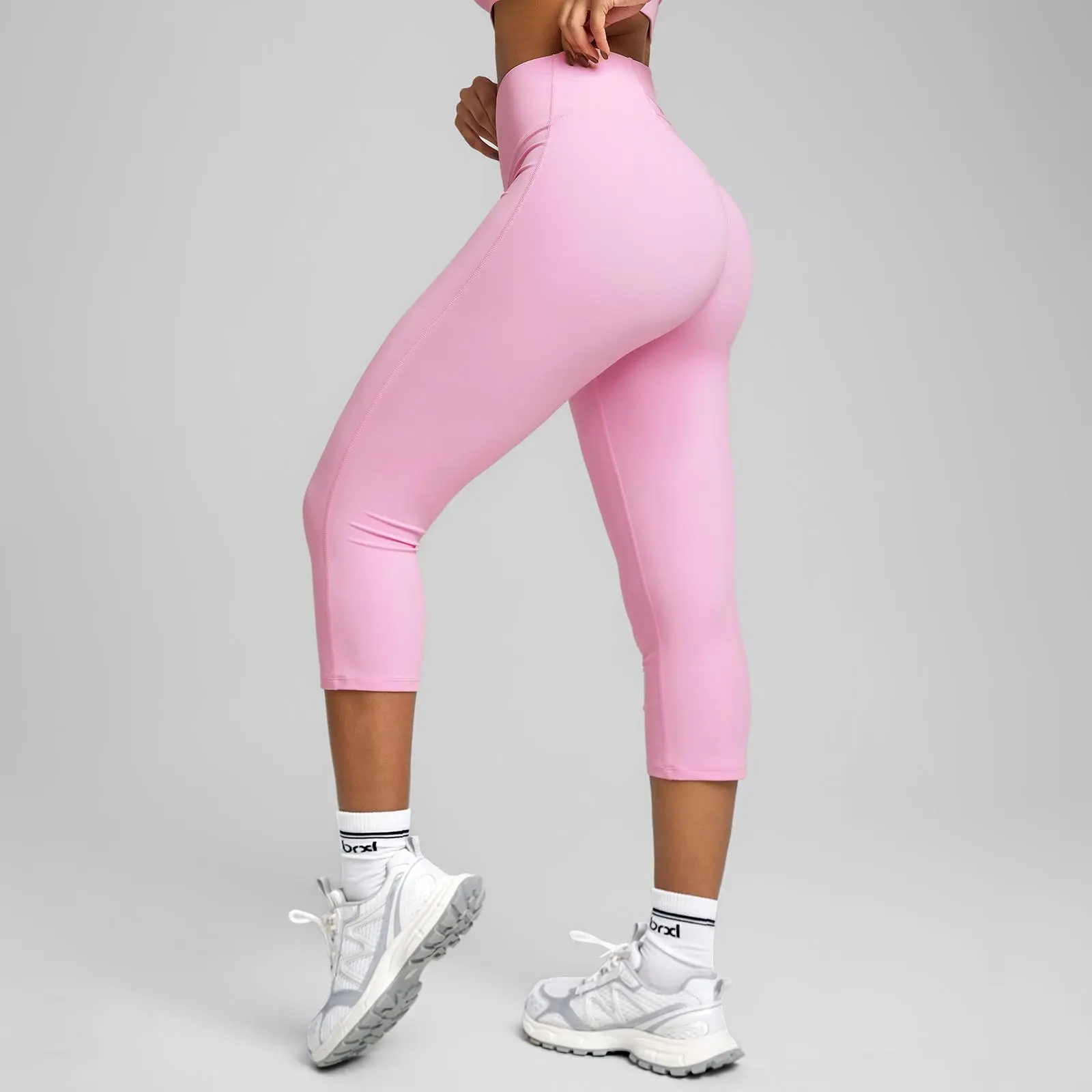 BRXL【Discount for live】 Women's 19'' High Waisted Capri Leggings, Tummy Control, No Front Seam, with Pocket, Capri Pants for Women, Ideal for Yoga & Workout (Sports Bottoms), Capri Pants Women-brxl-1,travel essentials,camping essentials