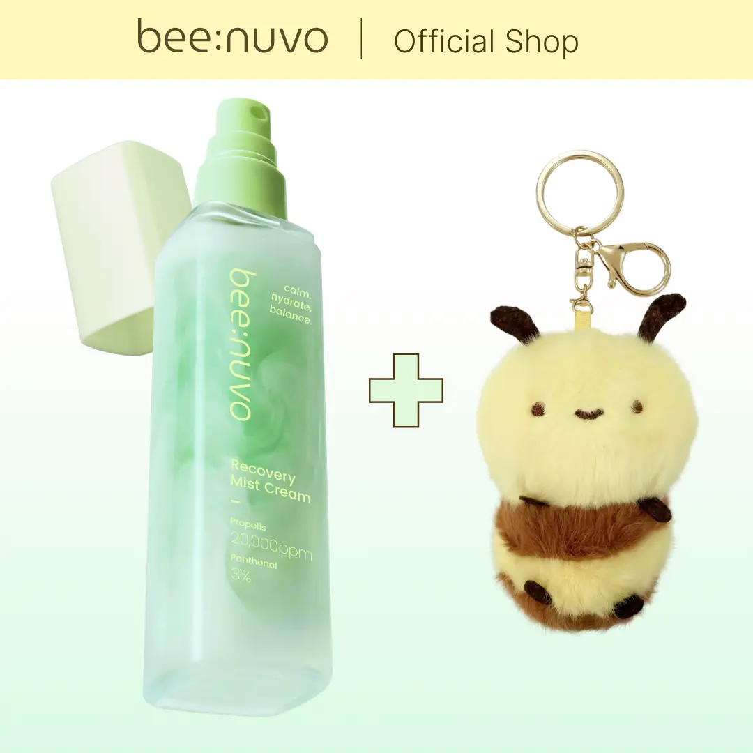 beenuvo Recovery Mist Cream, Clinically Tested Propolis and Panthenol Facial Mist, Fragrance-Free Hydrating Face Spray for Dry and Sensitive Skin, 2.7 fl oz