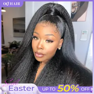 [NEW IN] OQ HAIR Pre-Cut Lace Kinky Straight 360 Full Lace Frontal Glueless Wig With Invisi Drawstring Pre Plucked Human Hair Wig #TikTokShopBlackFriday