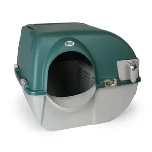 Omega Paw Premium Roll 'N Clean Self Cleaning Litter Box, Regular Size, Green