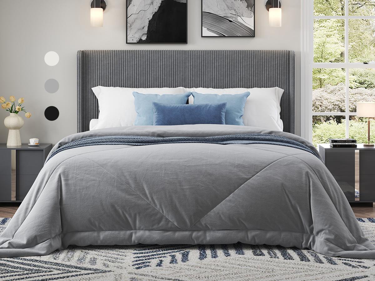 [ONLY INCLUDED BED]VanAcc Upholstered Bed Frame, Easy Assembly Full Size Bed Frame, Modern Bed Platform with Corduroy Headboard, Wooden Slats Support, No Box Spring #homemakeover