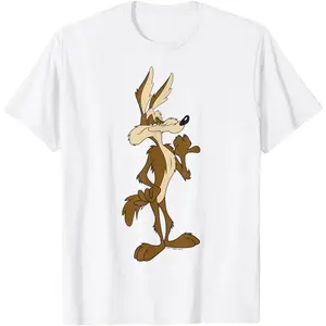 Men's Graphic Top Short Sleeve Looney Tunes Wile E. Coyote Confident Stance T-Shirt