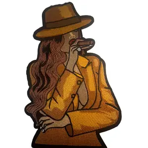 Lady with the Cigar large iron on patch
