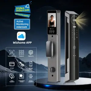 Biometric Smart Door Lock with 2-Way Talk Intercom, Face Recognition and Code, Supports Wishome App, Security Front Door Lock