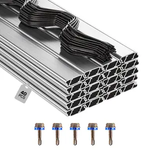 VEVOR Greenhouse Spring Wire and Lock Channel, 40 Packs 6.56 ft PVC-Coated Wiggle Wire & Aluminum Alloy Channel Bundle Kit with Included Screws, 0.05 in Thickened, Poly Film & Shade Cloth Attachments