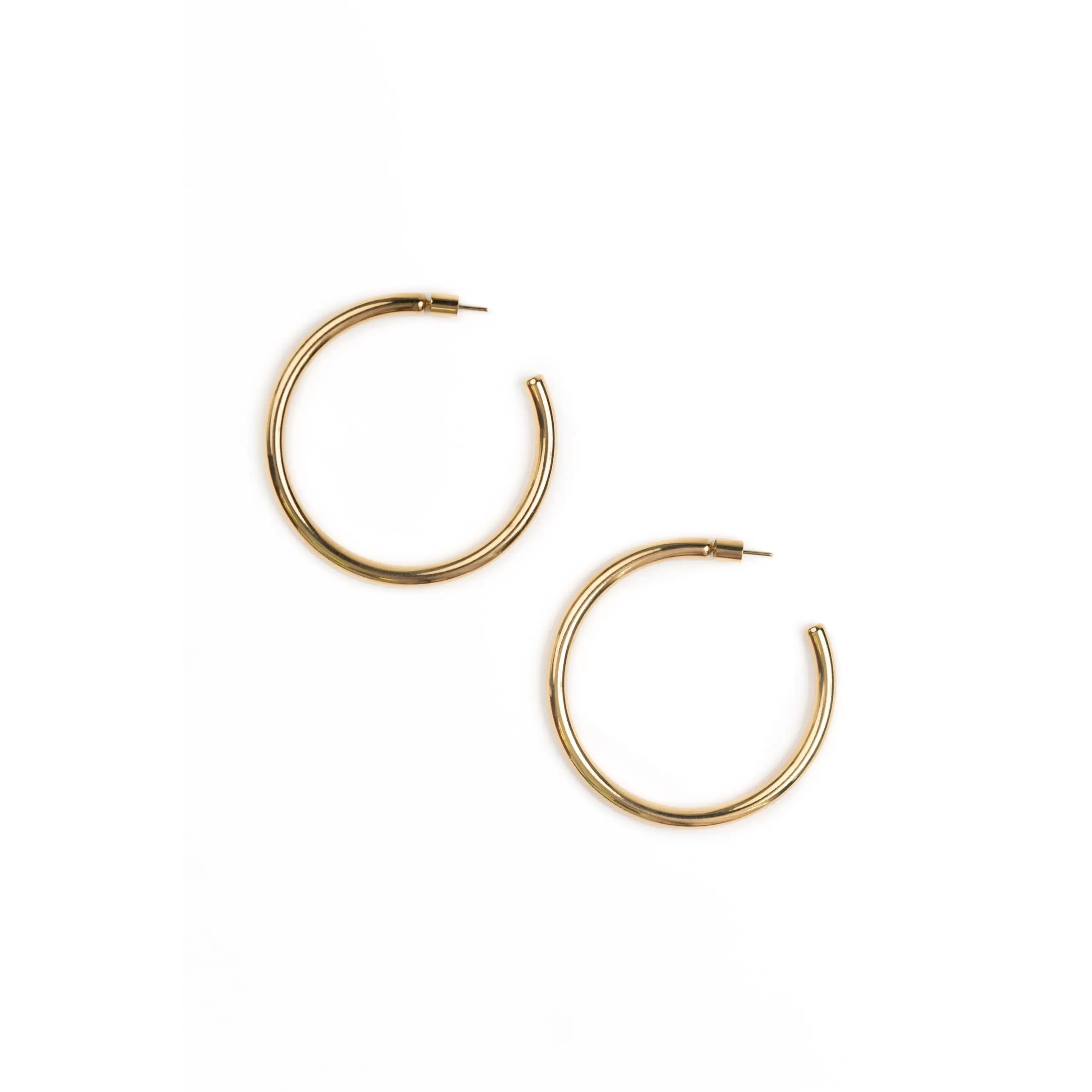 Large Gold Hoops Earrings for Women, 18K Gold, Hypoallergenic, Lightweight, Classic Big Gold Hoops