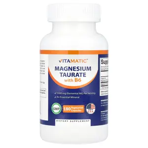 Vitamatic Magnesium Taurate with B6, 180 Vegetarian Capsules