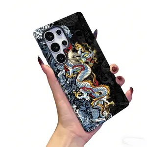 Trendy Tiger Skull Dragon Carp Tattoo Pattern Phone Case for Samsung Galaxy S26 Ultra S25 Edge S24 Plus S23 FE S22 S21 Shockproof Durable 2 in 1 Protective Cellphone Casing Cover