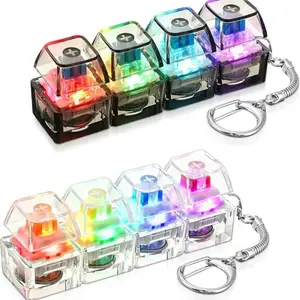 2pcs Keyboard Keychain Fidget Toy Crystal Clicker Sensory Toy for Stress Relief, Finger Tool, Casual Occasion, Keychain Accessories, No Ca_prop_65_re/ca