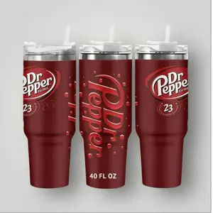 Dr Pepper 40oz Tumbler with Straw Stainless Steel Insulated Cup 40 FL OZ Perfect for On-the-Go Beverages