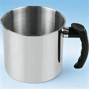 1-Piece 44 oz Stainless Steel Candle Pitcher - Wax Melting Pot and Pouring Vessel for Candle Making, Featuring a Heat-Resistant Handle - DIY Candle Making Tool