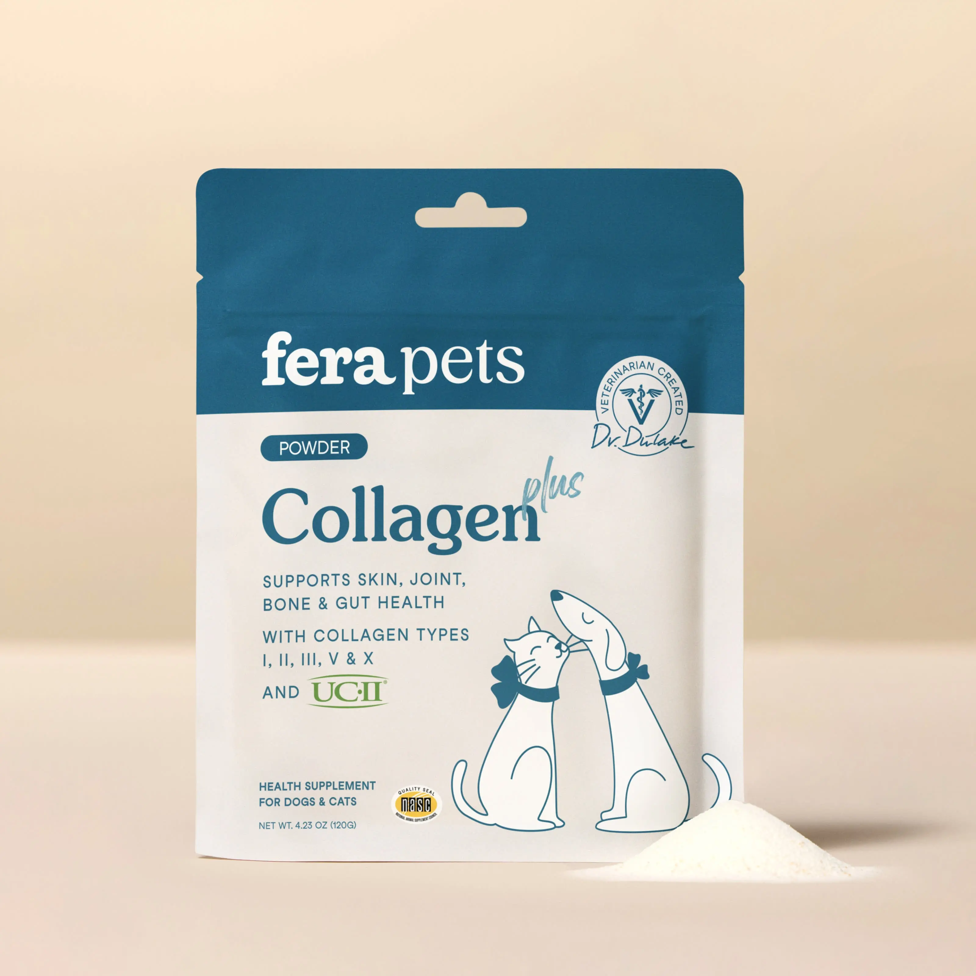 Fera Pets Collagen Plus for Dogs & Cats – Vet‑Formulated Multi‑Type Collagen Powder Supplement for Daily Joint, Skin & Coat Support