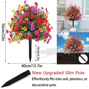 Artificial Flowers for Outdoor Indoor Garden Home Decoration, Plastic Vibrant Faux Flowers, Faux Flower Daisy with Eucalyptus Leaves Fake Plants Greenery Boxwood Porch Patio Summervibes