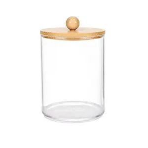 1 Piece Clear Storage Jar with Lid, 10oz Transparent Plastic Storage Container, Multifunctional Bottle for Makeup Ornaments Desktop, Plastic Canister Jar