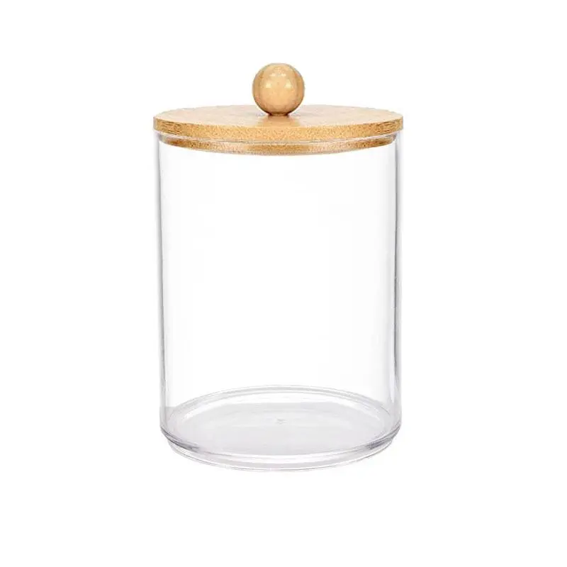 1 Piece Clear Storage Jar with Lid, 10oz Transparent Plastic Storage Container, Multifunctional Bottle for Makeup Ornaments Desktop, Plastic Canister Jar
