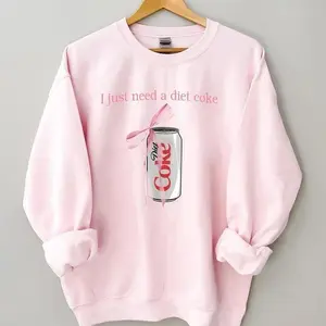 Diet Coke Humor Sweatshirt: Cotton Blend t-shirt