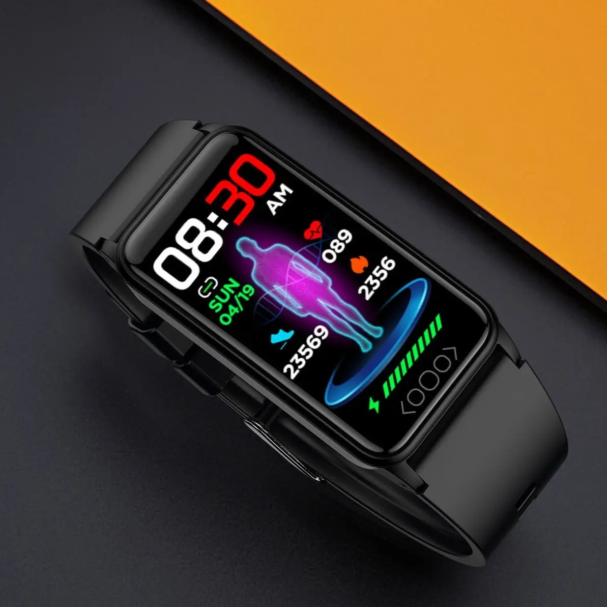 Unisex Adult Smart Bracelet - Wearable Tech Smartwatch Accessory with Dynamic Heart Rate Monitoring, Waterproof Design, Tempered Glass IPS Screen, Remote Control, and Included Charging Cable, Smartwatch Accessories