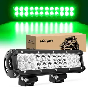 Nilight LED Light Bar 12Inch 72W Spot Flood Combo Green Beam Off Road Lights Fishing Hunting Deck lights Boat Lights for Trucks UTV