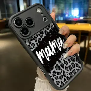 Compatible for iPhone  17 Pro Max Plus Air/16/15/14/13/12/11 Promax Case Western MAMA Letter Leopard Print Pattern TPU Silicone Raised Edges Camera Protection Phone Cover for Girl