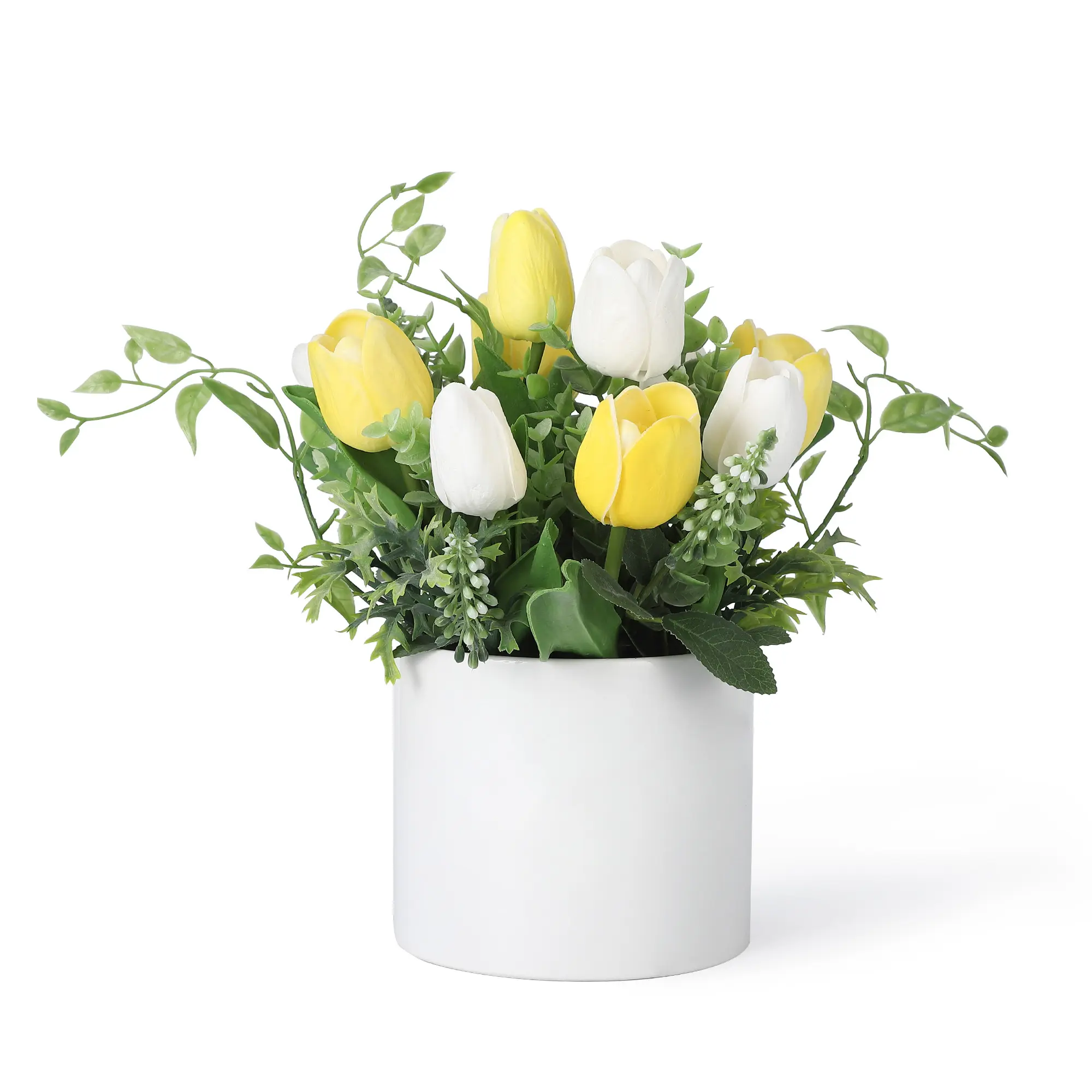 Garvee Tulips Artificial Flowers - 6.9"Fake Tulips for Home Decor, 12 Artificial PU Flowers for Vase Fillers, Kitchen Office Wedding Dining Table Decorations