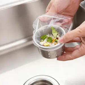 400 Pack Disposable Sink Strainer Bags - Ultra-Fine Elastic Mesh  Catcher for Kitchen Drains, Anti-Clog Filter Nets for Leftovers, Hair & Debris, Universal Fit for Sink Strainers
