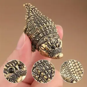 Cute Fat Crocodile Statue, Handcrafted Artistic Decorative Figurine, Perfect for Home Office Decoration, Great Gift Idea