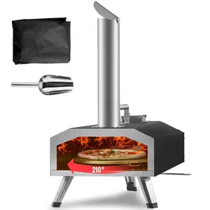【FathersDayGift】VEVOR Multi-fuel Outdoor Pizza Oven,  Wood Fired & Gas Pizza Maker with Rotating Pizza Stone, Propane Pellet Dual Fuel Pizza Grill for Backyard, Portable Pizza Ovens for Outside, CSF Certified