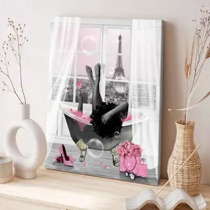 Paris Fashion Poster Canvas Print, Modern Art Wall Decor, Wooden Wall Art, High-Quality Waterproof Home Decoration, Ideal for Living Room & Bedroom