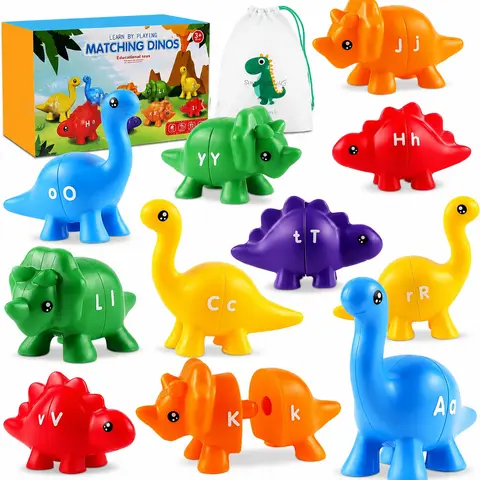 Dinosaur 26 Alphabet Letter Learning Toys ,memory training,Toddler ABC Letter Toys, Preschool Montessori Educational Language Tool, ABC Flash Cards & Kids Learning Cards,Toddler Learning Toys, Educational Tool Skill Building,School Education,learn letter