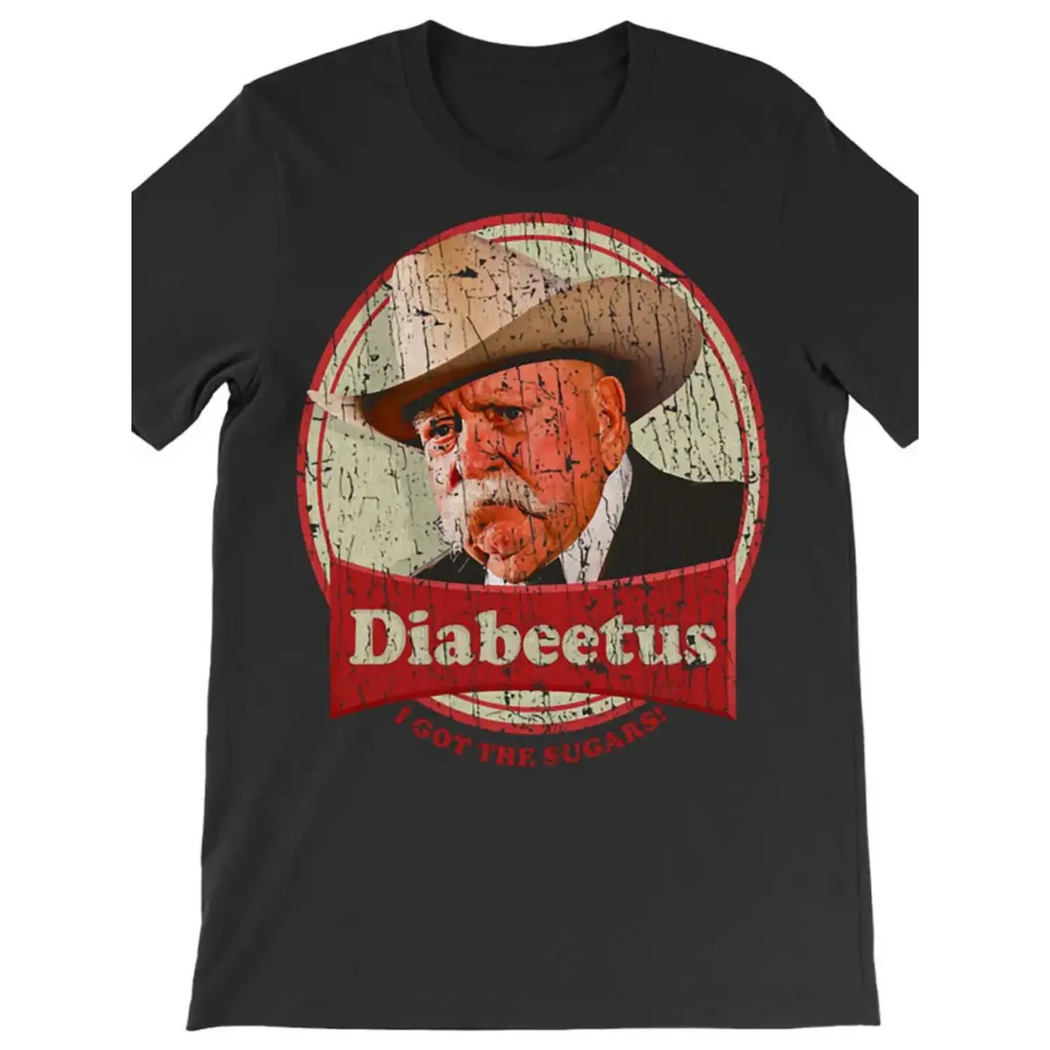 [100% Cotton] Vintage Cowboy Diabeteetus T-Shirt With Distressed Retro Design .